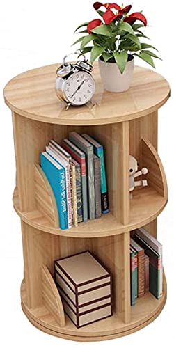 Modernes Holz-Desktop-Bücherregal, um 360 ° drehbares Bücherregal, einfaches Lagerregal, Kinderteiler, kreatives Büro, Arbeitszimmer (Größe: 04) (2) Warm as Ever von ZURBAQD