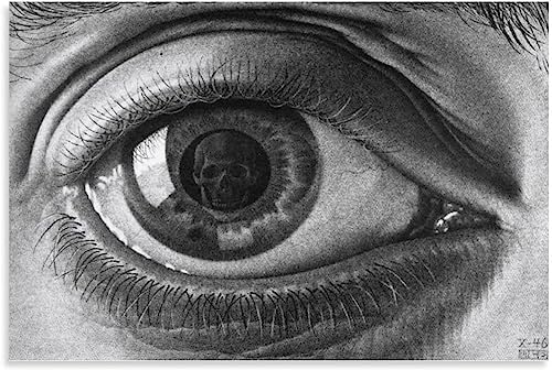 ZUREGO Berühmter M.C. Escher Poster《Auge》Leinwand-Wandkunst M.C. Escher druckt M.C. Escher Gemälde für Wohnzimmer, Wanddekoration, Bild 60 x 80 cm x 1, ohne Rahmen von ZUREGO
