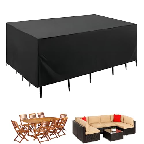 ZUROJ Abdeckung für Gartenmöbel 132x62x62cm Outdoor Abdeckhaube Gartenmöbel Schutzhüllen für Gartenmöbel Wasserdicht Gartentisch Abdeckung Winddicht Anti-UV Abdeckplanen für Loungemöbel von ZUROJ