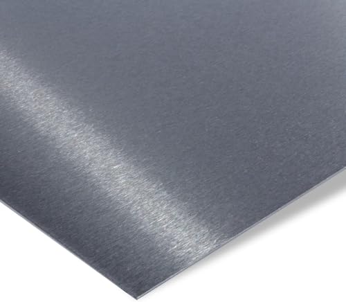 ZUSCHNITTPROFI.DE® Blech-Zuschnitt Edelstahl V2A K240, Format: Wunschmaß bis 10 x 10 cm, Stärke 1mm, entgratet, gratfrei, gebürstete Oberfläche, einseitig Schutzfoliert, gefertigt in Deutschland von ZUSCHNITTPROFI.DE