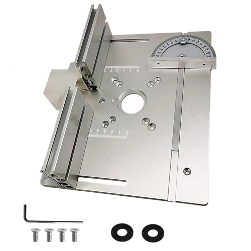 Frästisch Einlegeplatten, Aluminiumlegierung Frästisch Einlegeplatte für Oberfräsen, Holzbearbeitungstisch-Fräsplatte mit Gehrungsanschlagführung, Aluminium-Zaun-Gleithalterung(85x85/70x60mm von ZUSKYZU