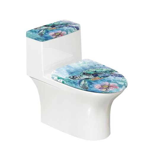 ZUXONGSY ZU-AI045CZ98+ Turtle WC-Tank-Abdeckung, Blumenmuster, Toilettendeckel-Abdeckung und WC-Tankdeckel, Badezimmer-Dekoration, Zubehör, WC-Schutzabdeckung, Einheitsgröße, ZU-AI045CZ98+ von ZUXONGSY