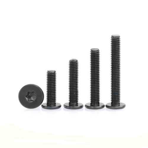 5–50 Stück Torx-Schrauben mit dünnem Kopf M2 M2,5 M3 M4 M5 M6 Edelstahl 304 schwarz Ultradünne superflache Flachkopfschraube-M6x10 10 Stück-schwarze Farbe von ZUYCML