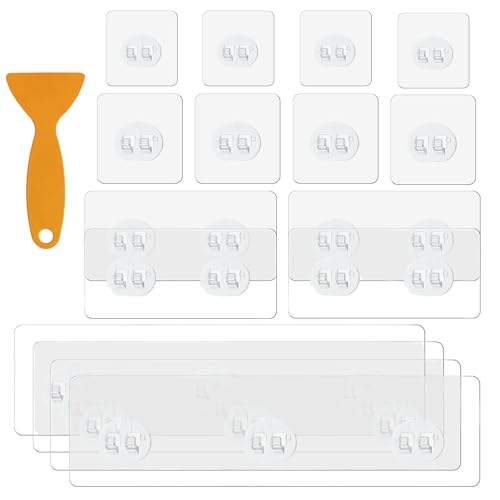 ZUYIST 16 Stück Duschregal Klebehaken, Transparent Klebehalterung Dusche Ohne Bohren Multifunktions Ersatz Starke Hakenleiste Wasserdicht Kein Bohren Organizer für Küche Bad Wohnzimmer von ZUYIST