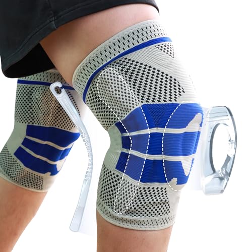 ZUYIST 2 Stück Kniebandage Männer Arthrose M, Wiederverwendbare Kniebandage Damen Meniskus, Silikon Bandage Knie, Atmungsaktiv Knee Support Knieschoner, mit Federstegen für Gelenkschmerzlinderung von ZUYIST
