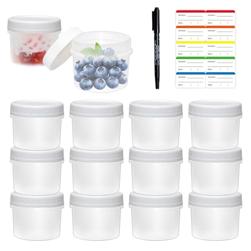 ZUYIST 20 Stück Kleine Lebensmittelbehälter,Gefrierdosen Glein Wiederverwendbare PP Kleine Dosen mit Deckel Auslaufsicheren Frischhaltedosen Mikrowelle und Gefrierschrank 5oz/160ml von ZUYIST