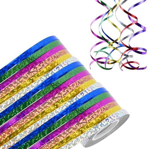 ZUYIST 32 Stück Luftschlangen, 10M Party Deko Prämie Gold Grün Rot Blau Lila Grün Silber Champagner Rosa Luftschlangen für Geburtstag Hochzeit Disco Mottoparty Silvester Fasching Dekoration von ZUYIST