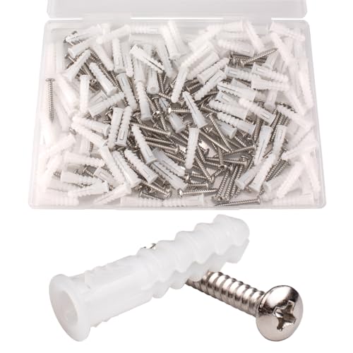 ZUYUEE 240 Stück Dübel und Rostfreie Schrauben Set, (7x30mm) Dübel Set von ZUYUEE