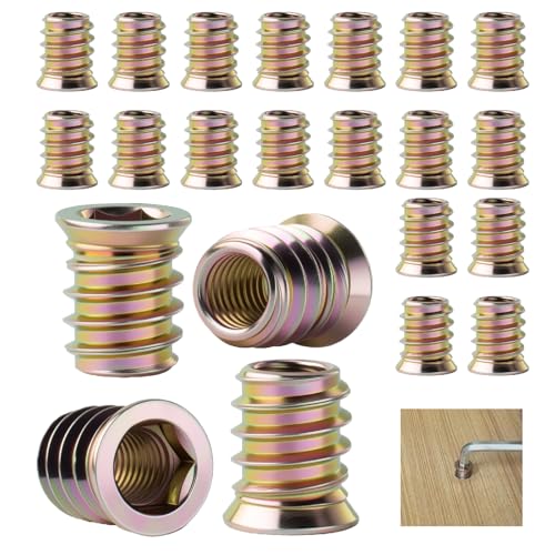 ZUYUEE 40 Stück M10x20 Einschraubmutter,Gewindeeinsatz holz rampamuffe von ZUYUEE