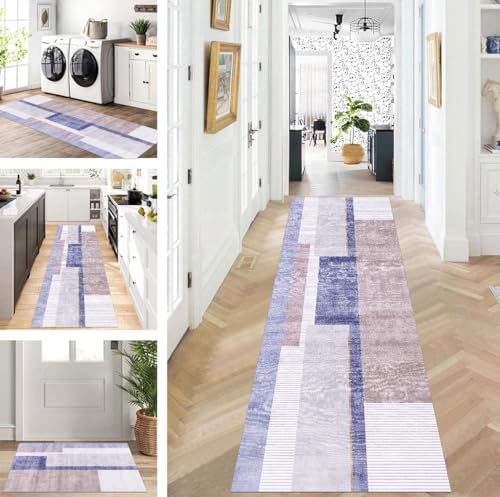 Abstrakte Läufer Flur Küche Waschbar rutschfest Korridor Teppichmatten 120X600cm Lang Grau lila Küchenteppich Flurteppich Läufer Schlafzimmer Esszimmer Polyester Teppichläufer Meterware Anpassbar Abstrakte Läufer Flur Küche Waschbar rutschfest Korridor Teppichmatten 120X600cm Lang Grau lila Küchenteppich Flurteppich Läufer Schlafzimmer Esszimmer Polyester Teppichläufer Meterware Anpassbar von ZUZEKU