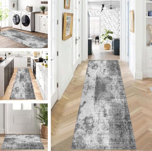 Abstrakte Läufer Flur Küche Waschbar rutschfest Korridor Teppichmatten 40X200cm Lang Schwarz Grau Küchenteppich Flurteppich Läufer Schlafzimmer Esszimmer Polyester Teppichläufer Meterware Anpassbar Abstrakte Läufer Flur Küche Waschbar rutschfest Korridor Teppichmatten 40X200cm Lang Schwarz Grau Küchenteppich Flurteppich Läufer Schlafzimmer Esszimmer Polyester Teppichläufer Meterware Anpassbar von ZUZEKU