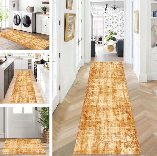 Abstrakte Läufer Flur Küche Waschbar rutschfest Korridor Teppichmatten 40X450cm Lang Orange Braun Küchenteppich Flurteppich Läufer Schlafzimmer Esszimmer Polyester Teppichläufer Meterware Anpassbar Abstrakte Läufer Flur Küche Waschbar rutschfest Korridor Teppichmatten 40X450cm Lang Orange Braun Küchenteppich Flurteppich Läufer Schlafzimmer Esszimmer Polyester Teppichläufer Meterware Anpassbar von ZUZEKU