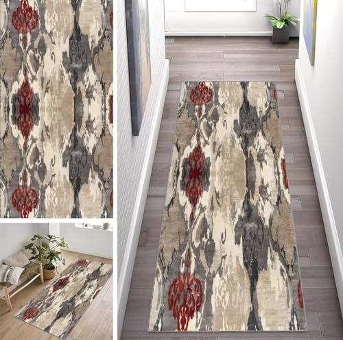 ZUZEKU Abstrakt Boho Läufer Flur Küche Waschbar rutschfest 70X130cm Lang Braun und Grau Vintage Küchenteppich Flurteppich Teppich Fur Korridor Wohnzimmer Schlafzimmer Meterware Anpassbar ZUZEKU Abstrakt Boho Läufer Flur Küche Waschbar rutschfest 70X130cm Lang Braun und Grau Vintage Küchenteppich Flurteppich Teppich Fur Korridor Wohnzimmer Schlafzimmer Meterware Anpassbar von ZUZEKU