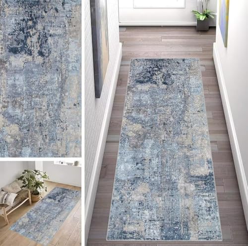 ZUZEKU Abstrakte Bunt Läufer Flur Küche Waschbar rutschfest 100X250cm Vintage Blau und Grau Lang Küchenteppich Flurteppich Teppich Fur Korridor Wohnzimmer Schlafzimmer Meterware Anpassbar ZUZEKU Abstrakte Bunt Läufer Flur Küche Waschbar rutschfest 100X250cm Vintage Blau und Grau Lang Küchenteppich Flurteppich Teppich Fur Korridor Wohnzimmer Schlafzimmer Meterware Anpassbar von ZUZEKU