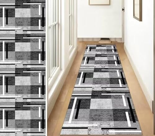 ZUZEKU Abstrakte Läufer Flur Küche Waschbar rutschfest 110X120cm Vintage Schwarz Weiß Grau Lang Küchenteppich Flurteppich Teppich Fur Korridor Wohnzimmer Schlafzimmer Meterware Anpassbar ZUZEKU Abstrakte Läufer Flur Küche Waschbar rutschfest 110X120cm Vintage Schwarz Weiß Grau Lang Küchenteppich Flurteppich Teppich Fur Korridor Wohnzimmer Schlafzimmer Meterware Anpassbar von ZUZEKU