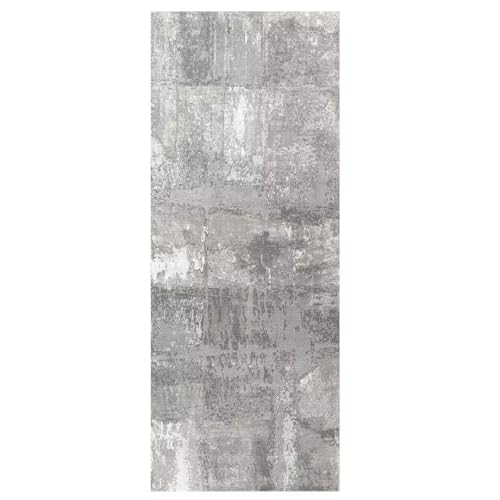 ZUZEKU Abstrakte Läufer Flur Küche Waschbar rutschfest 50X140cm Vintage Grau Lang Küchenteppich Flurteppich Teppich Fur Korridor Wohnzimmer Schlafzimmer Meterware Anpassbar von ZUZEKU