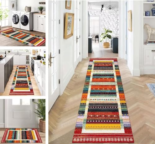 ZUZEKU Abstrakte Läufer Flur Küche Waschbar rutschfest 60X150cm Vintage Bunt Lang Küchenteppich Flurteppich Teppich Fur Korridor Wohnzimmer Schlafzimmer Meterware Anpassbar ZUZEKU Abstrakte Läufer Flur Küche Waschbar rutschfest 60X150cm Vintage Bunt Lang Küchenteppich Flurteppich Teppich Fur Korridor Wohnzimmer Schlafzimmer Meterware Anpassbar von ZUZEKU