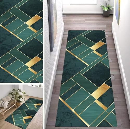 ZUZEKU Abstrakte Läufer Flur Küche Waschbar rutschfest 70X180cm Grün und Gold Lang Küchenteppich Flurteppich Teppich Fur Korridor Wohnzimmer Schlafzimmer Meterware Anpassbar ZUZEKU Abstrakte Läufer Flur Küche Waschbar rutschfest 70X180cm Grün und Gold Lang Küchenteppich Flurteppich Teppich Fur Korridor Wohnzimmer Schlafzimmer Meterware Anpassbar von ZUZEKU