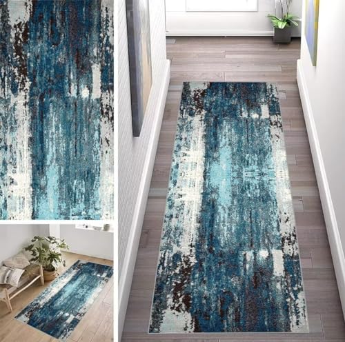 ZUZEKU Abstrakte Läufer Flur Küche Waschbar rutschfest 80X150cm Vintage Blau Lang Küchenteppich Flurteppich Teppich Fur Korridor Wohnzimmer Schlafzimmer Meterware Anpassbar ZUZEKU Abstrakte Läufer Flur Küche Waschbar rutschfest 80X150cm Vintage Blau Lang Küchenteppich Flurteppich Teppich Fur Korridor Wohnzimmer Schlafzimmer Meterware Anpassbar von ZUZEKU