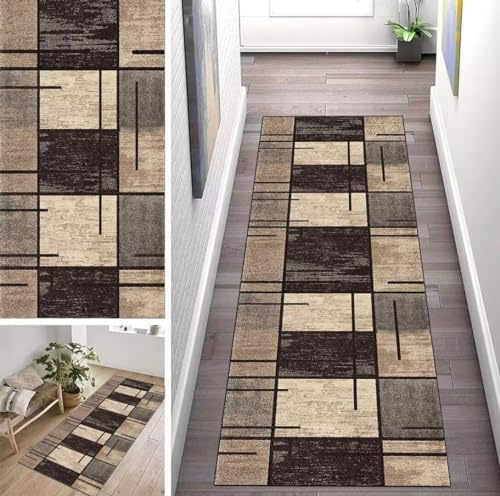 ZUZEKU Abstrakte Läufer Flur Küche Waschbar rutschfest 90X350cm Vintage Braun Lang Küchenteppich Flurteppich Teppich Fur Korridor Wohnzimmer Schlafzimmer Meterware Anpassbar ZUZEKU Abstrakte Läufer Flur Küche Waschbar rutschfest 90X350cm Vintage Braun Lang Küchenteppich Flurteppich Teppich Fur Korridor Wohnzimmer Schlafzimmer Meterware Anpassbar von ZUZEKU