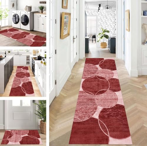 ZUZEKU Abstrakte Läufer Flur Küche Waschbar rutschfest Korridor Teppichmatten 110X400cm Lang Rot Küchenteppich Flurteppich Läufer Schlafzimmer Esszimmer Polyester Teppichläufer Meterware Anpassbar ZUZEKU Abstrakte Läufer Flur Küche Waschbar rutschfest Korridor Teppichmatten 110X400cm Lang Rot Küchenteppich Flurteppich Läufer Schlafzimmer Esszimmer Polyester Teppichläufer Meterware Anpassbar von ZUZEKU