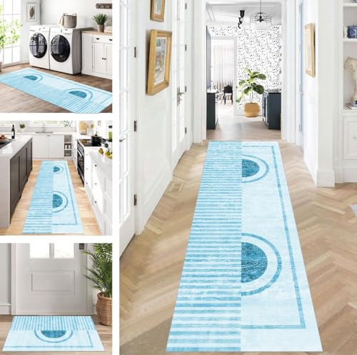 ZUZEKU Abstrakte Läufer Flur Küche Waschbar rutschfest Korridor Teppichmatten 120X300cm Lang Cyan Küchenteppich Flurteppich Läufer Schlafzimmer Esszimmer Polyester Teppichläufer Meterware Anpassbar ZUZEKU Abstrakte Läufer Flur Küche Waschbar rutschfest Korridor Teppichmatten 120X300cm Lang Cyan Küchenteppich Flurteppich Läufer Schlafzimmer Esszimmer Polyester Teppichläufer Meterware Anpassbar von ZUZEKU