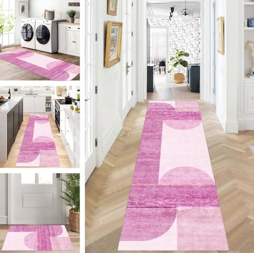 ZUZEKU Abstrakte Läufer Flur Küche Waschbar rutschfest Korridor Teppichmatten 80X160cm Lang Rosa Küchenteppich Flurteppich Läufer Schlafzimmer Esszimmer Polyester Teppichläufer Meterware Anpassbar ZUZEKU Abstrakte Läufer Flur Küche Waschbar rutschfest Korridor Teppichmatten 80X160cm Lang Rosa Küchenteppich Flurteppich Läufer Schlafzimmer Esszimmer Polyester Teppichläufer Meterware Anpassbar von ZUZEKU