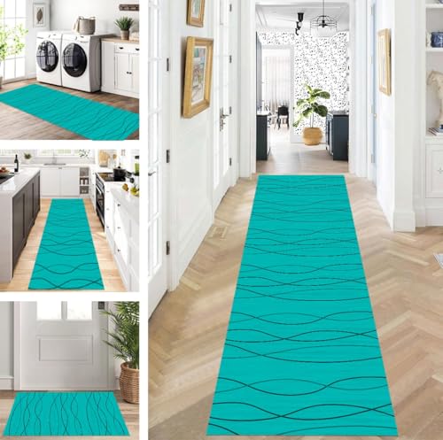 ZUZEKU Abstrakte Läufer Flur Küche Waschbar rutschfest Korridor Teppichmatten 80X500cm Cyan Lang Küchenteppich Flurteppich Läufer Schlafzimmer Esszimmer Polyester Teppichläufer Meterware Anpassbar ZUZEKU Abstrakte Läufer Flur Küche Waschbar rutschfest Korridor Teppichmatten 80X500cm Cyan Lang Küchenteppich Flurteppich Läufer Schlafzimmer Esszimmer Polyester Teppichläufer Meterware Anpassbar von ZUZEKU