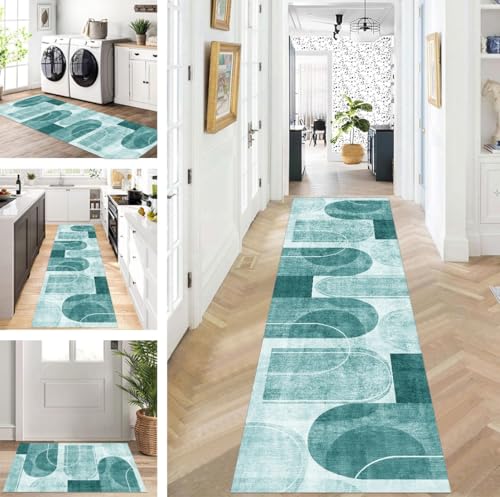 ZUZEKU Abstrakte Läufer Flur Küche Waschbar rutschfest Korridor Teppichmatten 90X200cm Lang Cyan Küchenteppich Flurteppich Läufer Schlafzimmer Esszimmer Polyester Teppichläufer Meterware Anpassbar ZUZEKU Abstrakte Läufer Flur Küche Waschbar rutschfest Korridor Teppichmatten 90X200cm Lang Cyan Küchenteppich Flurteppich Läufer Schlafzimmer Esszimmer Polyester Teppichläufer Meterware Anpassbar von ZUZEKU