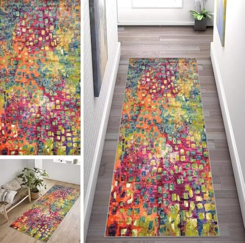 ZUZEKU Abstrakte Rosa Läufer Flur Küche Waschbar rutschfest 80X250cm Vintage Bunt Lang Küchenteppich Flurteppich Teppich Fur Korridor Wohnzimmer Schlafzimmer Meterware Anpassbar ZUZEKU Abstrakte Rosa Läufer Flur Küche Waschbar rutschfest 80X250cm Vintage Bunt Lang Küchenteppich Flurteppich Teppich Fur Korridor Wohnzimmer Schlafzimmer Meterware Anpassbar von ZUZEKU