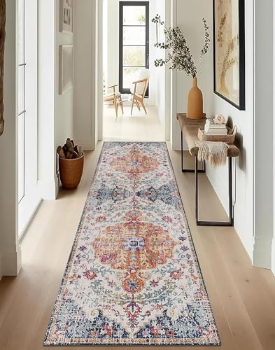 ZUZEKU Boho Läufer Flur Küche Waschbar rutschfest 120X550cm Vintage Lang Küchenteppich Flurteppich Teppich Fur Korridor Wohnzimmer Schlafzimmer Meterware Anpassbar von ZUZEKU