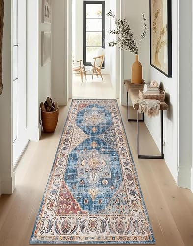ZUZEKU Boho Läufer Flur Küche Waschbar rutschfest 120X600cm Vintage Blau Lang Küchenteppich Flurteppich Teppich Fur Korridor Wohnzimmer Schlafzimmer Meterware Anpassbar ZUZEKU Boho Läufer Flur Küche Waschbar rutschfest 120X600cm Vintage Blau Lang Küchenteppich Flurteppich Teppich Fur Korridor Wohnzimmer Schlafzimmer Meterware Anpassbar von ZUZEKU