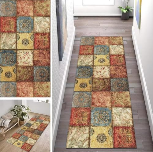 ZUZEKU Boho Läufer Flur Küche Waschbar rutschfest 70X140cm Vintage Bunter Lang Küchenteppich Flurteppich Teppich Fur Korridor Wohnzimmer Schlafzimmer Meterware Anpassbar ZUZEKU Boho Läufer Flur Küche Waschbar rutschfest 70X140cm Vintage Bunter Lang Küchenteppich Flurteppich Teppich Fur Korridor Wohnzimmer Schlafzimmer Meterware Anpassbar von ZUZEKU