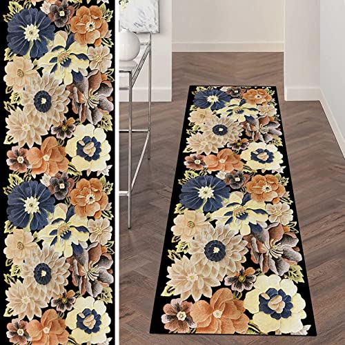 ZUZEKU Kücheläufer Teppich Läufer Flur Schwarz Blume Küche rutschfest Moderne Waschbar Korridor Teppichläufer Flur Teppich für Schlafzimmer Esszimmer Polyester Meterware Anpassbar ZUZEKU Kücheläufer Teppich Läufer Flur Schwarz Blume Küche rutschfest Moderne Waschbar Korridor Teppichläufer Flur Teppich für Schlafzimmer Esszimmer Polyester Meterware Anpassbar von ZUZEKU