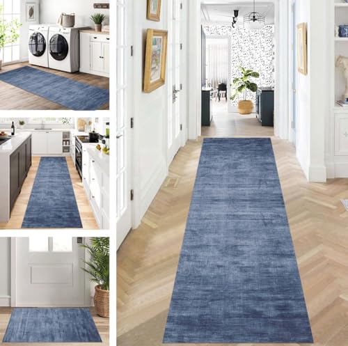 ZUZEKU Läufer Flur Küche Waschbar rutschfest 100X450cm Lang Dunkelblau Küchenteppich Flurteppich Teppich Fur Korridor Wohnzimmer Schlafzimmer Meterware Anpassbar ZUZEKU Läufer Flur Küche Waschbar rutschfest 100X450cm Lang Dunkelblau Küchenteppich Flurteppich Teppich Fur Korridor Wohnzimmer Schlafzimmer Meterware Anpassbar von ZUZEKU