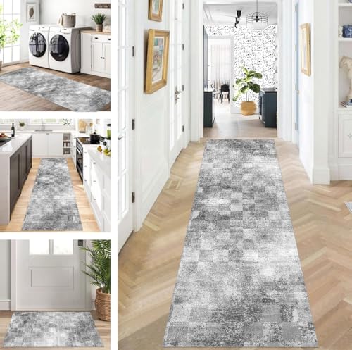 ZUZEKU Läufer Flur Küche Waschbar rutschfest 100X450cm Lang Grau Küchenteppich Flurteppich Teppich Fur Korridor Wohnzimmer Schlafzimmer Meterware Anpassbar ZUZEKU Läufer Flur Küche Waschbar rutschfest 100X450cm Lang Grau Küchenteppich Flurteppich Teppich Fur Korridor Wohnzimmer Schlafzimmer Meterware Anpassbar von ZUZEKU