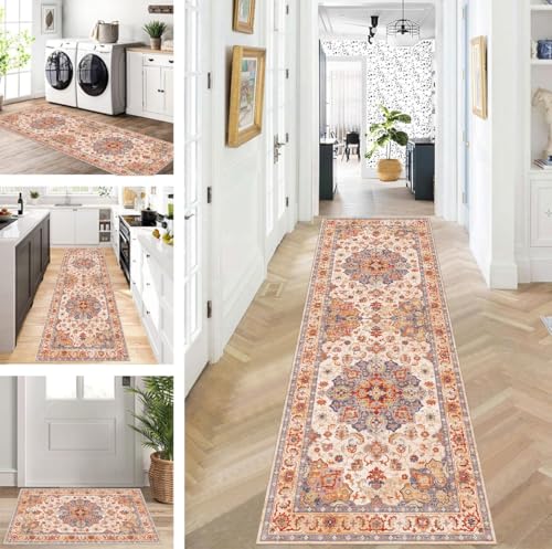 ZUZEKU Läufer Flur Küche Waschbar rutschfest 100X500cm Lang Küchenteppich Flurteppich Teppich Fur Korridor Wohnzimmer Schlafzimmer Meterware Anpassbar von ZUZEKU