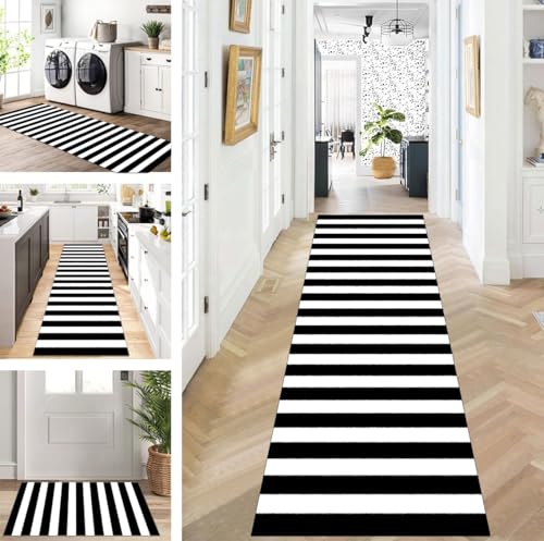 ZUZEKU Läufer Flur Küche Waschbar rutschfest 100X500cm Lang Schwarz Weiß Küchenteppich Flurteppich Teppich Fur Korridor Wohnzimmer Schlafzimmer Meterware Anpassbar ZUZEKU Läufer Flur Küche Waschbar rutschfest 100X500cm Lang Schwarz Weiß Küchenteppich Flurteppich Teppich Fur Korridor Wohnzimmer Schlafzimmer Meterware Anpassbar von ZUZEKU