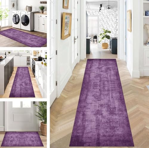 ZUZEKU Läufer Flur Küche Waschbar rutschfest 120X300cm Lang Lila Küchenteppich Flurteppich Teppich Fur Korridor Wohnzimmer Schlafzimmer Meterware Anpassbar ZUZEKU Läufer Flur Küche Waschbar rutschfest 120X300cm Lang Lila Küchenteppich Flurteppich Teppich Fur Korridor Wohnzimmer Schlafzimmer Meterware Anpassbar von ZUZEKU