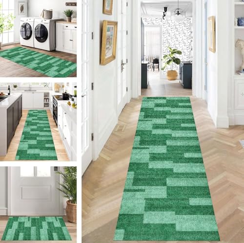 ZUZEKU Läufer Flur Küche Waschbar rutschfest 120X400cm Lang Grün Küchenteppich Flurteppich Teppich Fur Korridor Wohnzimmer Schlafzimmer Meterware Anpassbar ZUZEKU Läufer Flur Küche Waschbar rutschfest 120X400cm Lang Grün Küchenteppich Flurteppich Teppich Fur Korridor Wohnzimmer Schlafzimmer Meterware Anpassbar von ZUZEKU