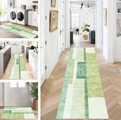 ZUZEKU Läufer Flur Küche Waschbar rutschfest 120X450cm Lang Grün Küchenteppich Flurteppich Teppich Fur Korridor Wohnzimmer Schlafzimmer Meterware Anpassbar ZUZEKU Läufer Flur Küche Waschbar rutschfest 120X450cm Lang Grün Küchenteppich Flurteppich Teppich Fur Korridor Wohnzimmer Schlafzimmer Meterware Anpassbar von ZUZEKU
