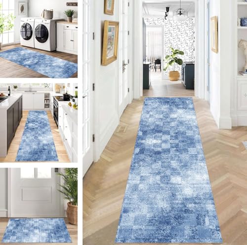 ZUZEKU Läufer Flur Küche Waschbar rutschfest 120X550cm Lang Blau Küchenteppich Flurteppich Teppich Fur Korridor Wohnzimmer Schlafzimmer Meterware Anpassbar ZUZEKU Läufer Flur Küche Waschbar rutschfest 120X550cm Lang Blau Küchenteppich Flurteppich Teppich Fur Korridor Wohnzimmer Schlafzimmer Meterware Anpassbar von ZUZEKU