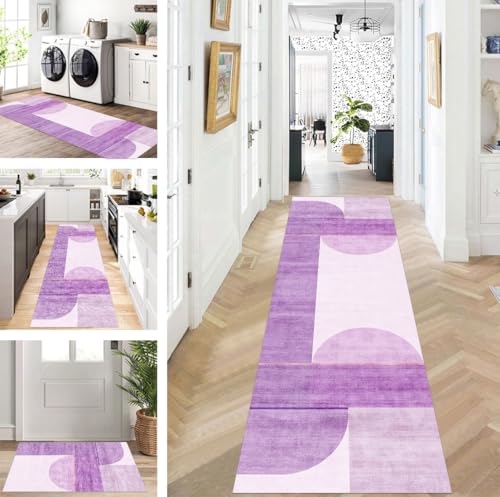 ZUZEKU Läufer Flur Küche Waschbar rutschfest 120X550cm Lang Lila Küchenteppich Flurteppich Teppich Fur Korridor Wohnzimmer Schlafzimmer Meterware Anpassbar ZUZEKU Läufer Flur Küche Waschbar rutschfest 120X550cm Lang Lila Küchenteppich Flurteppich Teppich Fur Korridor Wohnzimmer Schlafzimmer Meterware Anpassbar von ZUZEKU