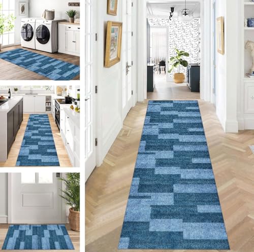 ZUZEKU Läufer Flur Küche Waschbar rutschfest 120X600cm Lang Blau Küchenteppich Flurteppich Teppich Fur Korridor Wohnzimmer Schlafzimmer Meterware Anpassbar ZUZEKU Läufer Flur Küche Waschbar rutschfest 120X600cm Lang Blau Küchenteppich Flurteppich Teppich Fur Korridor Wohnzimmer Schlafzimmer Meterware Anpassbar von ZUZEKU