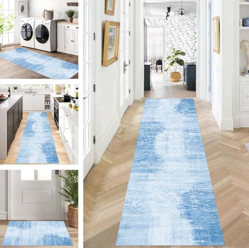 ZUZEKU Läufer Flur Küche Waschbar rutschfest 120X600cm Lang Blau Küchenteppich Flurteppich Teppich Fur Korridor Wohnzimmer Schlafzimmer Meterware Anpassbar ZUZEKU Läufer Flur Küche Waschbar rutschfest 120X600cm Lang Blau Küchenteppich Flurteppich Teppich Fur Korridor Wohnzimmer Schlafzimmer Meterware Anpassbar von ZUZEKU