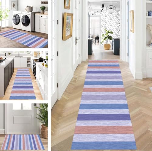 ZUZEKU Läufer Flur Küche Waschbar rutschfest 40X120cm Lang Blau lila Küchenteppich Flurteppich Teppich Fur Korridor Wohnzimmer Schlafzimmer Meterware Anpassbar ZUZEKU Läufer Flur Küche Waschbar rutschfest 40X120cm Lang Blau lila Küchenteppich Flurteppich Teppich Fur Korridor Wohnzimmer Schlafzimmer Meterware Anpassbar von ZUZEKU