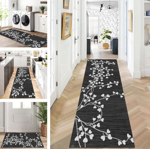 ZUZEKU Läufer Flur Küche Waschbar rutschfest 40X180cm Schwarz und Weiß Lang Küchenteppich Flurteppich Teppich Fur Korridor Wohnzimmer Schlafzimmer Meterware Anpassbar ZUZEKU Läufer Flur Küche Waschbar rutschfest 40X180cm Schwarz und Weiß Lang Küchenteppich Flurteppich Teppich Fur Korridor Wohnzimmer Schlafzimmer Meterware Anpassbar von ZUZEKU