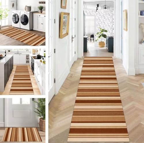 ZUZEKU Läufer Flur Küche Waschbar rutschfest 40X200cm Braun Lang Küchenteppich Flurteppich Teppich Fur Korridor Wohnzimmer Schlafzimmer Meterware Anpassbar ZUZEKU Läufer Flur Küche Waschbar rutschfest 40X200cm Braun Lang Küchenteppich Flurteppich Teppich Fur Korridor Wohnzimmer Schlafzimmer Meterware Anpassbar von ZUZEKU