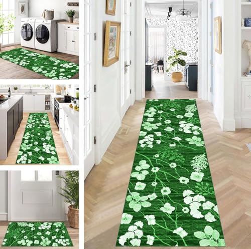 ZUZEKU Läufer Flur Küche Waschbar rutschfest 40X80cm Grün Lang Küchenteppich Flurteppich Teppich Fur Korridor Wohnzimmer Schlafzimmer Meterware Anpassbar ZUZEKU Läufer Flur Küche Waschbar rutschfest 40X80cm Grün Lang Küchenteppich Flurteppich Teppich Fur Korridor Wohnzimmer Schlafzimmer Meterware Anpassbar von ZUZEKU