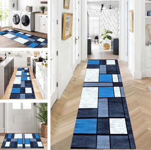 ZUZEKU Läufer Flur Küche Waschbar rutschfest 50X120cm Blau Weiß Grau Lang Küchenteppich Flurteppich Teppich Fur Korridor Wohnzimmer Schlafzimmer Meterware Anpassbar ZUZEKU Läufer Flur Küche Waschbar rutschfest 50X120cm Blau Weiß Grau Lang Küchenteppich Flurteppich Teppich Fur Korridor Wohnzimmer Schlafzimmer Meterware Anpassbar von ZUZEKU